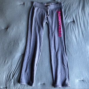 Abercrombie Gray Sweatpants with Pink Lettering